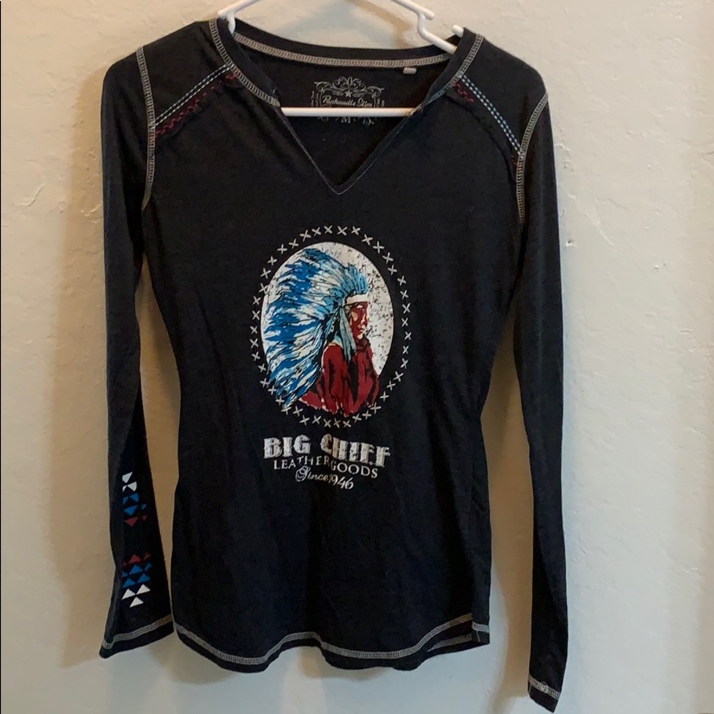 Dark Grey Western style long sleeve